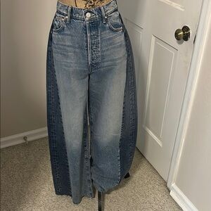 MOTHER Blue Flare Wide Leg Jeans